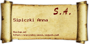 Sipiczki Anna névjegykártya